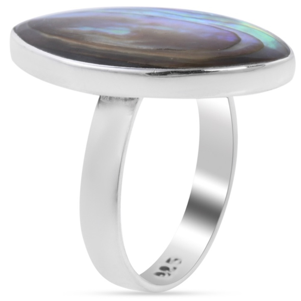 Abalone Shell Solitaire Ring - Picture 4 of 9